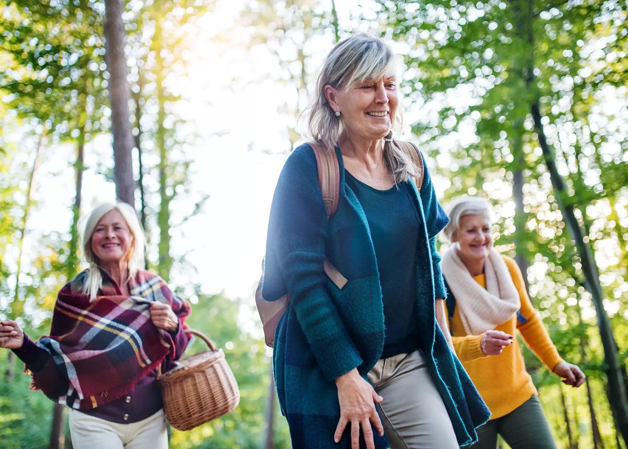 Senior friends laughing together