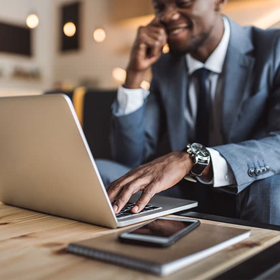 businessman using his laptop