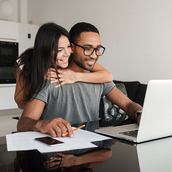 couple signing up online