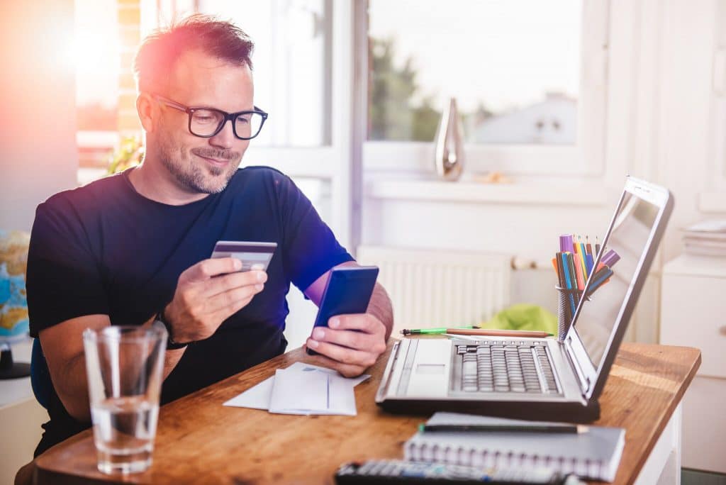 Man using online banking