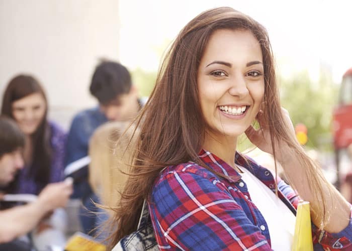 A young female student