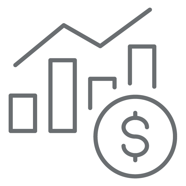 An icon representing how the value of money changes over time